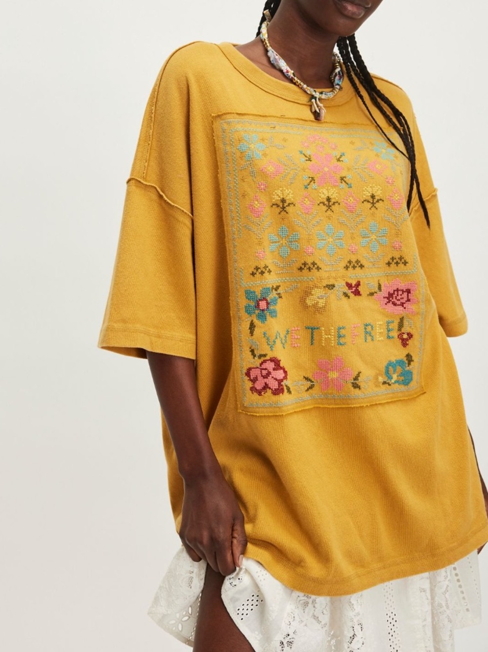 We The Free Free People Cross-Stitch Tee